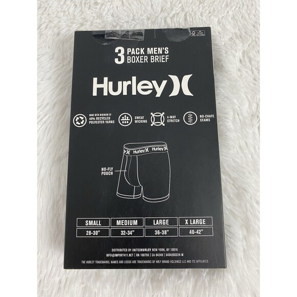 3 Pack Hurley Men's Regrind Boxer Briefs Size L Green Blue Floral Stretch - Picture 5 of 10